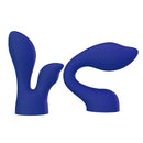 PalmPower PalmSensual 2-Piece Silicone Massager Heads Blue for intimate pleasure and targeted sensation.