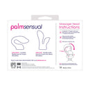 PalmPower PalmSensual 2-Piece Silicone Massager Heads Blue product instructions for use and attachment details.