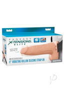 Fantasy X-Tensions 6 Inch Vibrating Hollow Strap-On Vanilla packaging displaying adjustable strap and silicone design.