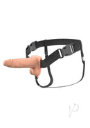 Fantasy X-Tensions 6 Inch Vibrating Hollow Strap-On Vanilla view with adjustable straps and lifelike design.