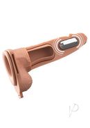 Fantasy X-Tensions 6 Inch Vibrating Hollow Strap-On Vanilla showing a hollow, vibrating design for enhanced pleasure.