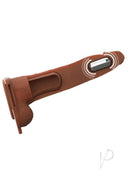 Fantasy X-Tensions 8 Inch Vibrating Hollow Strap-On Caramel, a hollow sleeve with built-in vibration for pleasure.