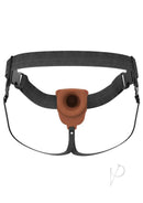 Fantasy X-Tensions 8 Inch Vibrating Hollow Strap-On Caramel with adjustable straps and realistic design.
