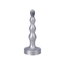 Tantus Ripple Small 8 Inch Anal Beads Dildo Firm Silver features graduated ripples for a unique pleasure experience.