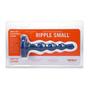 Tantus Ripple Small 8 Inch Anal Beads Dildo Firm Malachite in packaging showing graduated bead design.
