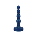 Tantus Ripple Small 8 Inch Anal Beads Dildo Firm Malachite in blue design with graduated ripples for gradual exploration.