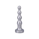 Tantus Ripple Large 8 Inch Anal Beads Dildo Silver with smooth graduated beads for anal or vaginal play.