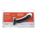 Tantus Acute 5.5 Inch Curved Dildo Medium-Firm Night Sky packaging featuring harness-compatible base and smooth silicone texture.
