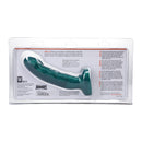 Tantus Acute 5.5 Inch Curved Dildo Medium-firm Emerald packaging with product details and specifications.