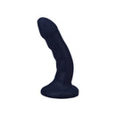 Tantus Curve 6.5 Inch Dildo Medium-Firm Sapphire in sleek sapphire silicone for G-spot and P-spot stimulation.