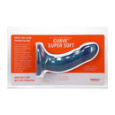 Tantus Curve 6.5 Inch Soft Silicone Dildo Malachite packaging showcasing its design for G-spot and P-spot stimulation.