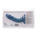 Tantus Curve 6.5 Inch Soft Silicone Dildo Malachite packaging with details on design and features.