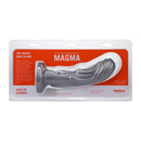 Tantus Magma 7 Inch Fantasy Dildo Medium Firm Silver with texturized surface for enhanced stimulation, 100% medical-grade silicone.