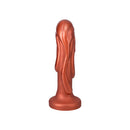Tantus Magma 7 Inch Fantasy Dildo Medium-Firm Copper with flowing molten-lava texture in premium silicone.