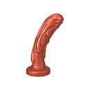 Tantus Magma 7 Inch Fantasy Dildo Medium-Firm Copper with molten-lava texture for vaginal and anal play.