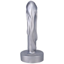 Tantus Mini Magma 5 Inch Firm Fantasy Dildo Silver with a textured, sculpted design for unique sensations.