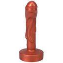 Tantus Mini Magma 5 Inch Fantasy Dildo Firm Copper with textured shaft and metallic finish