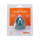 Tantus On The Go Silicone Packer Super Soft Emerald packaging showing the silicone packer with health-grade silicone features.