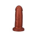 Tantus They/Them 5.5 Inch Soft Silicone Dildo Copper with a warm copper finish and stout design.