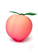 Romp Pink Peach Rechargeable Silicone Vibrator in pink peach design with green leaf accent.