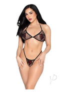 Leg Avenue Rhinestone Heart Fishnet Bra Top & G-String Panty styled on a model, showcasing its bold design and lightweight fit.
