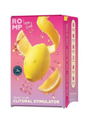 Romp Lemon Crush Air Suction Stimulator packaging featuring playful citrus design and air pulse technology.