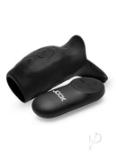Jock Surge Remote Vibrating Penis Sleeve Cock Ring Black with wireless remote control for customizable pleasure.