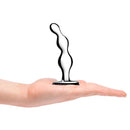 b-Vibe Stainless Steel Anal Beads held in a hand, showcasing smooth and luxurious anal pleasure.