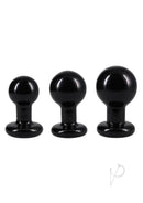 Classic Round Butt Plug Set 3 Piece Black featuring three sizes for comfortable progression.