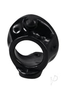 Rock Solid Offer It Silicone Cock Ring Black, designed for comfort and performance, showcasing its stretchy material.