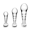 b Vibe Stainless Steel P Spot Plug Training Set featuring three sizes of plugs designed for prostate pleasure.