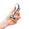 b Vibe Stainless Steel P Spot Plug Training Set held in hand, showcasing its sleek and contoured design for precision prostate play.