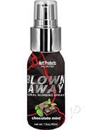 Blown Away Desensitizing Flavored Mouth Spray Chocolate Mint bottle with fresh chocolate mint design.