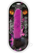 Monster Romance Gargoyle Heating Thrusting Dildo Pink Black packaging showcasing vibrant colors and unique design.