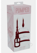 Pumped Manual Vagina Pump Kit Red packaging showcasing the vulva pump with strong suction features.