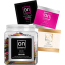 Sensuva ON For Her Arousal Gel Assorted 100 Count Fishbowl packaging with multiple single-use packets.