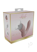 Vive Callalily Triple Motor G-Spot Vibrator Pink packaging showcasing unique design and features.