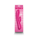 Royals Divine Warming Rabbit Vibrator Metallic Pink in elegant packaging with a shimmering finish.
