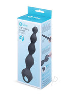 B-Vibe 6.5 Inch Silicone Vibrating Anal Beads Black package showcasing the sleek design and features.