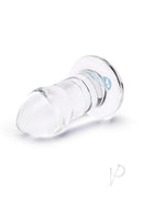 B-Vibe Advanced 7.5 Inch Glass Anal Dilator Clear designed for anal training and exploration.