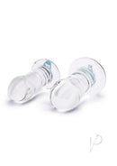 B-Vibe Intermediate Glass Anal Dilators 2 Piece Set Clear featuring two smooth glass dilators for anal training.