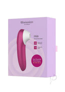 Womanizer Pro Air Pulse Clitoral Vibrator Vibrant Pink packaging showing product design and features.