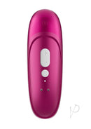 Womanizer Pro Air Pulse Clitoral Vibrator Vibrant Pink top view with buttons and sleek design.