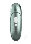 Womanizer Pleasure Pro Air Pulse Clitoral Vibrator Sage Green top view with controls and sleek design