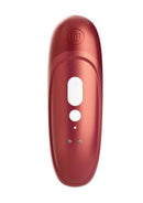 Womanizer Pro Air Pulse Clitoral Vibrator Bordeaux Red, sleek design with modern controls and a vibrant red finish.