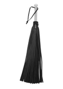 Leather Flogger With Steel Handle featuring supple leather falls and a polished steel handle for precision handling.