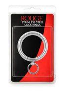 Stainless Steel Command Me Cock Ring 50 mm Silver in packaging with black and red design.
