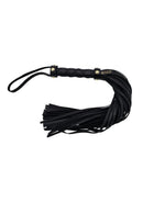 Leather Stud Long Flog Gold Accessories featuring black leather and gold-tone accents in a stylish design.