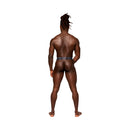 Male Power S'naked Power Sock Black/Blue S/M worn by a model showing the back view.
