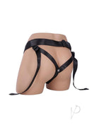 Addiction Silicone Hollow Dong Strap-On 7 Inch Vanilla harness with adjustable straps on mannequin's waist.
